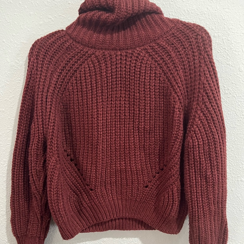 Burgundy Turtle Neck Sweater